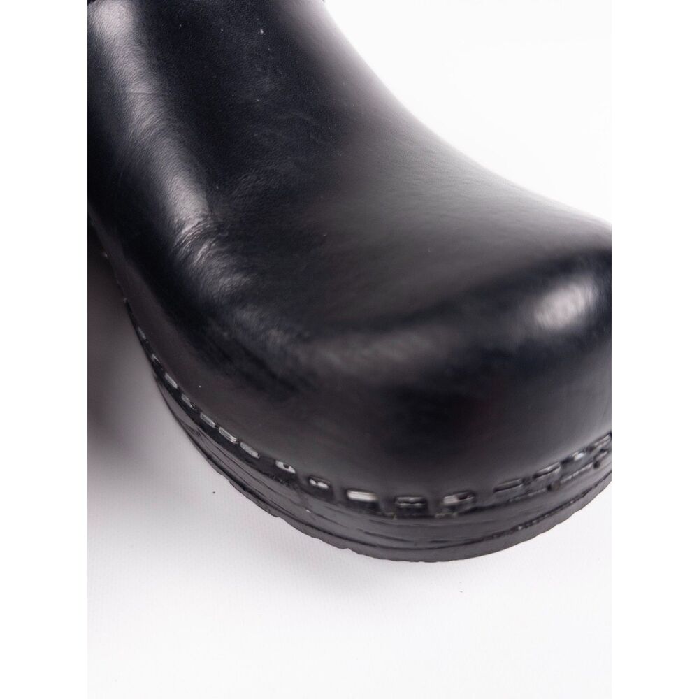 Sanita Pro Cabrio Black Leather Clogs EU 35 US 5 Danish Comfort Work Shoes - Picture 10 of 11